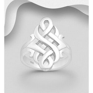 Sterling Silver Celtic Endless Knot Infinity Ring Size 8